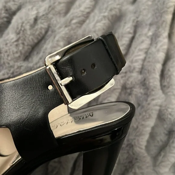 Michael Kors Black Leather Heels - Carla - worn only once on carpet. - Picture 6 of 7